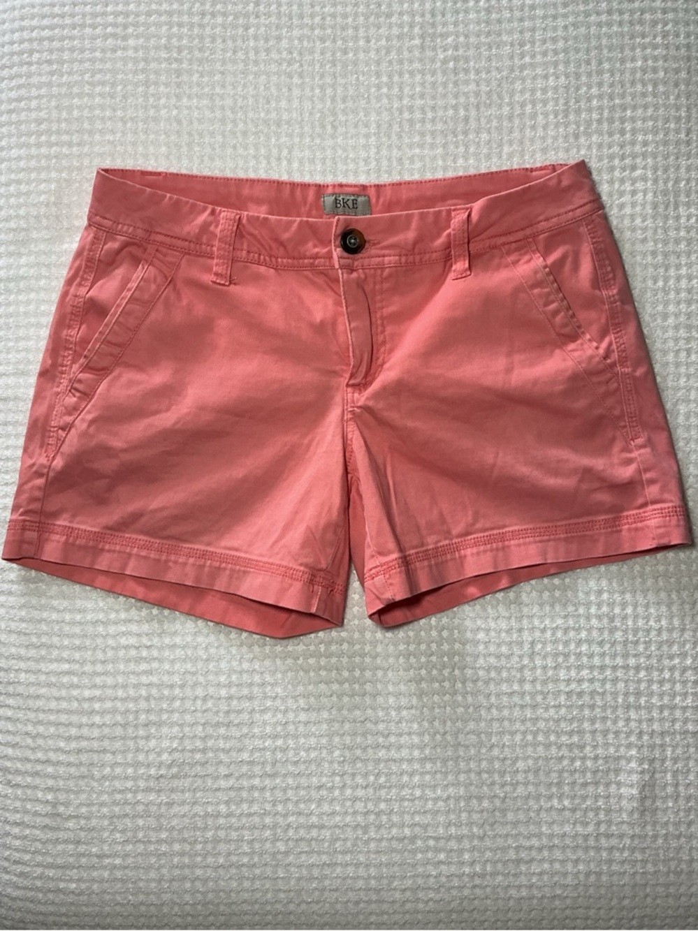 BKE Coral Pink Cotton Chino Shorts